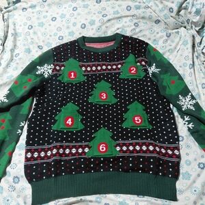Festive Green and Black Holiday Sweater